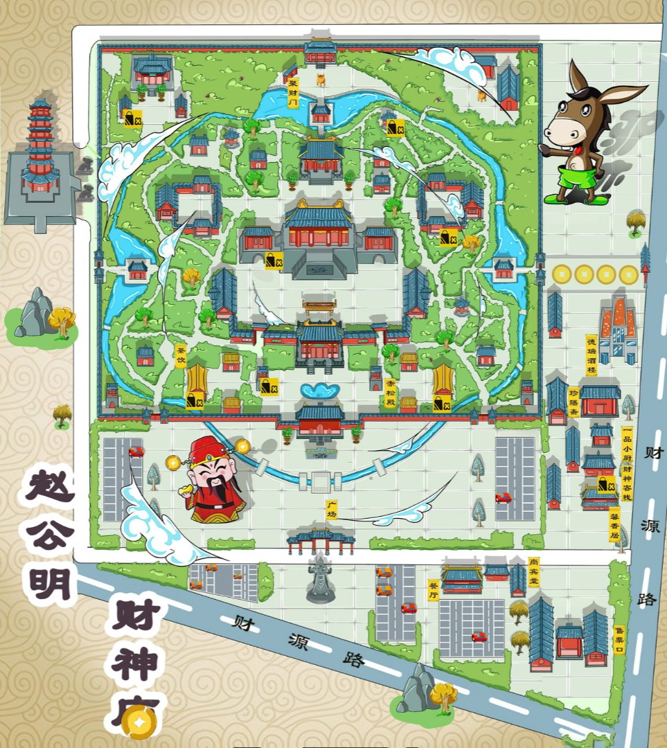 丰镇寺庙类手绘地图